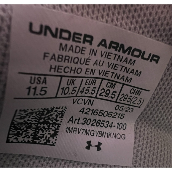 Under Armour Project Rock 6 Men\'s Size 11.5 White Training Shoe 3026534-100 main image 12